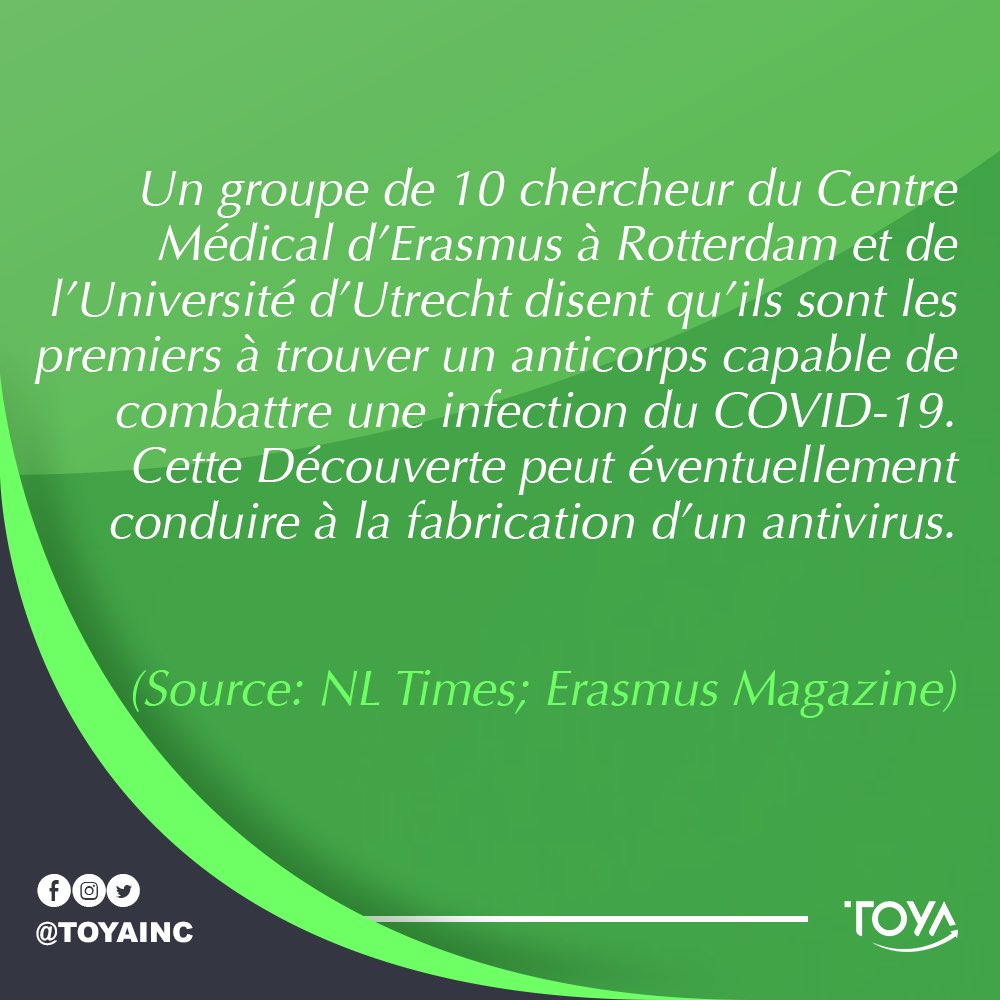 toyainc's tweet photo. 😎RESTONS POSITIFS ET PRUDENTS😎

Traduit pour vous. 

Voici quelques bonnes nouvelles pendant ce moment de crise du COVID-19

N’oubliez pas de vous laver les mains avec de l’eau et du savon et évitez de vous mettre les mains dans vos yeux, votre nez ainsi que votre bouche. https://t.co/isu3VXgys7