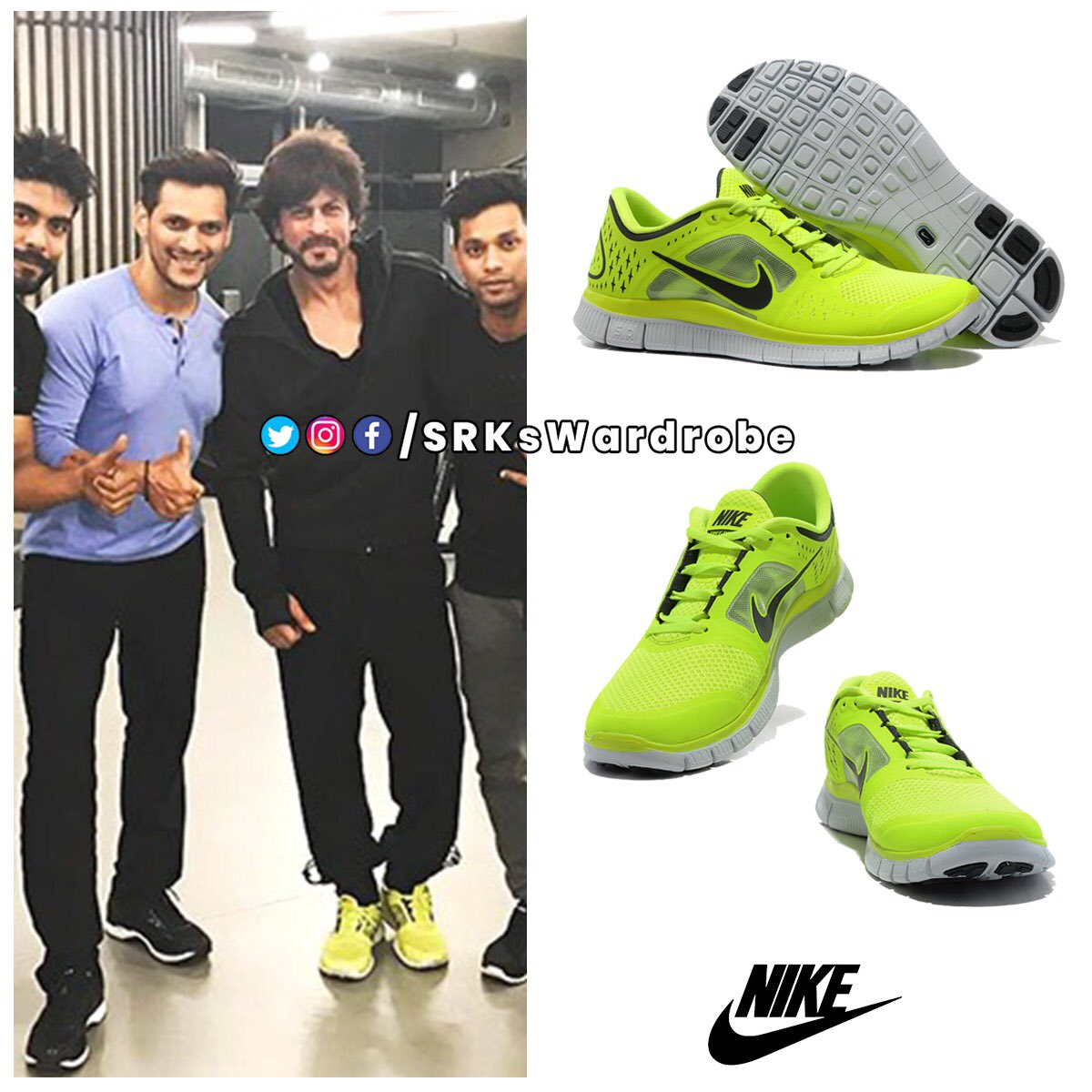 Throwback: SHAH RUKH KHAN post workout at Prashant's BodySculptor Gym - Feb 28, 2017 ✨

Sneakers: NIKE Free Run 3 Pure Platinum Reflective Silver Volt ($255 or ₹19,500 approx.)

instagram.com/p/B-hfIf4hwma/…

#SRK #ShahRukhKhan #SRKsWardrobe