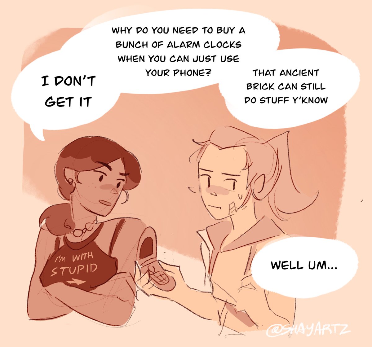 I like to think Adora has a flip phone bc she lives under a rock or she just doesn't really care. Also thank u Noelle!! their clothes are so fun to draw ?? #SheRa #SheraandthePrincessesofPower https://t.co/ziDvf2emIJ