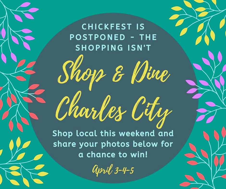 Shop CC this weekend &amp; share photos for a chance to win!
Find more info at facebook.com/CharlesCityIow…
#supportlocal #shopCharlesCity #dineCharlesCity