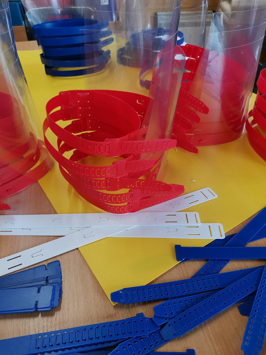 TheRowansDT's tweet photo. Really excited to have single -handedly made 80 face shields today for my local hospital @Medway_NHS_FT. Thanks to @kitronik and others for the inspiration. Hope to make a few more next week @TheRowansAP #PPE #NHS #keyworkers https://t.co/kU7dhK0rHB