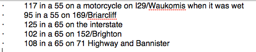 kcpolice's tweet photo. We've talked about the issues with excessive speeding that have arisen from reduced traffic and why we're still doing enforcement. Just some of the tickets we issued last week are below. These are much higher than normal. Traffic officers are sanitizing before &amp; after every stop. https://t.co/Lq6FnCw01X