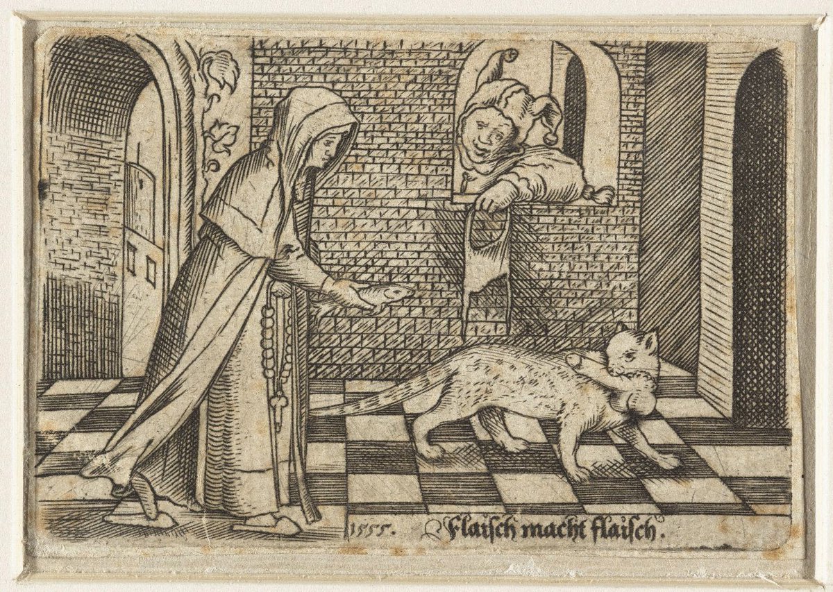 'Meat equals meat': Nun trades fish with cat for penis [Rijksmuseum ,1555]