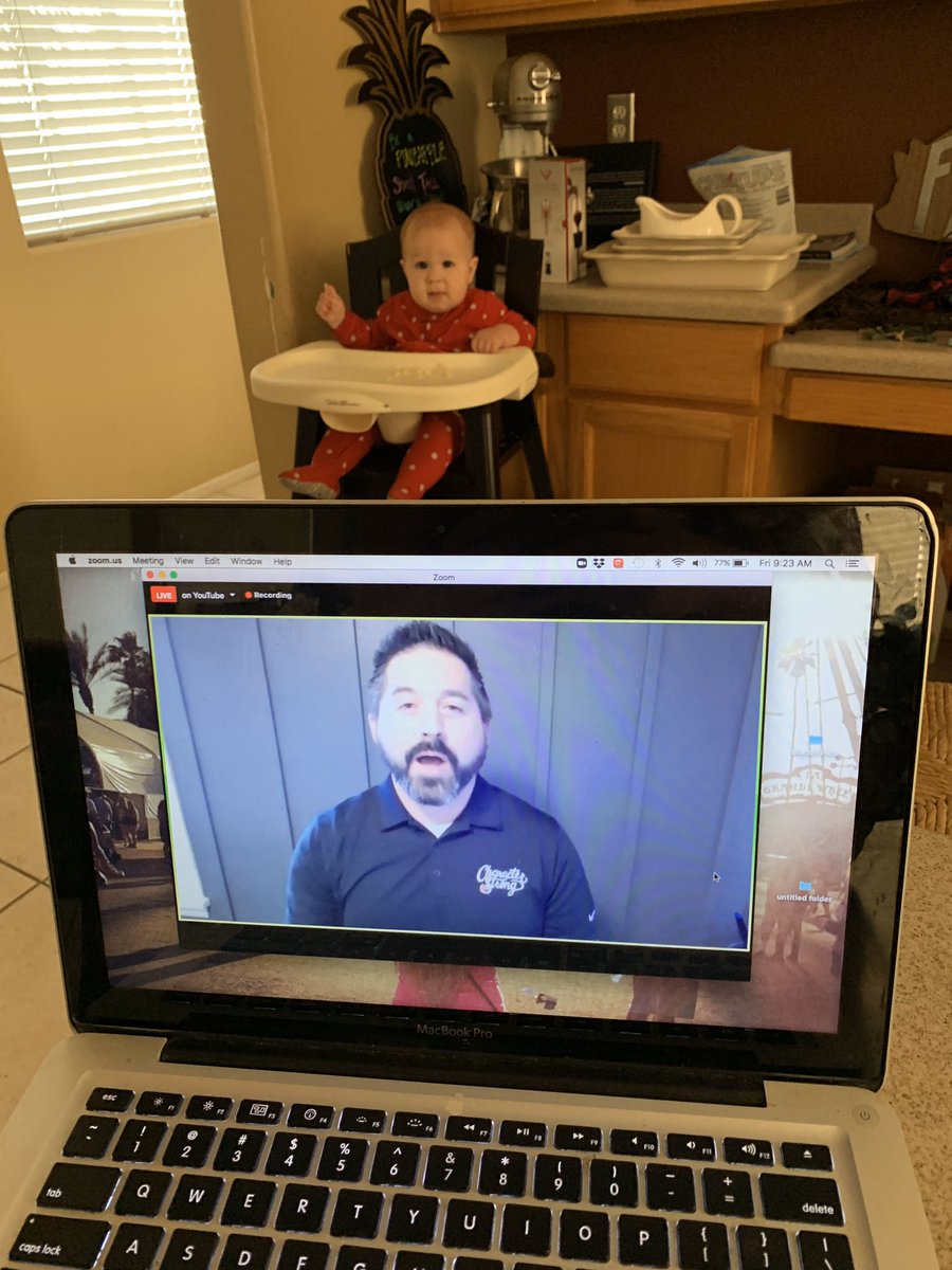 Attending the virtual assembly about Humility with the baby! @careacter @johnnorlin GREAT message! We can get through this and we will! “Work from a place of humility in our words and actions” #deepkindness