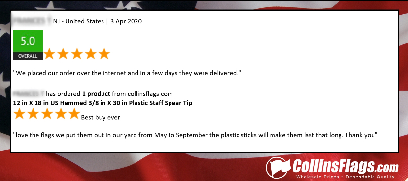 CollinsFlags's tweet photo. Thank you for the kind words! https://t.co/SiSW06h2cF Is here for all of your flag needs 🇺🇸👏❤️ #CustomerReview https://t.co/8yXL7gkQ0F