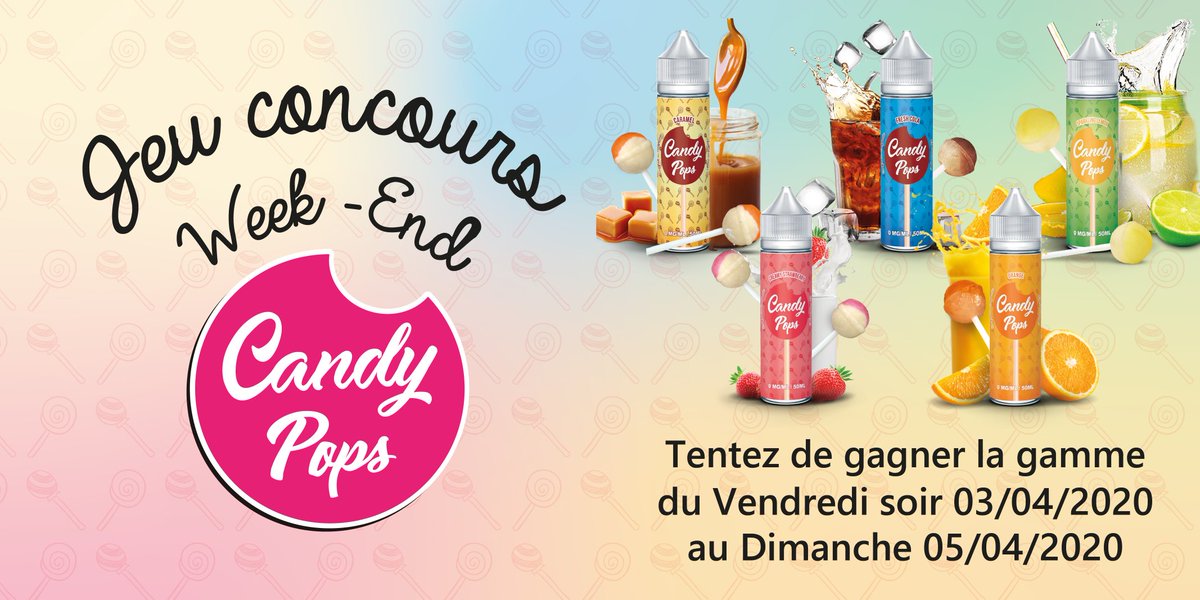 vapeurfrance's tweet photo. Weekend concours !!
🍀 Candy Pops
🍀 Du 03/04 au 05/04
🍀 3 règles : Like & abonne toi à notre page instagram @vapeurfrance. Tag 2 amis & abonne-toi à notre newsletter!
#concours #ejuices #eliquidefrance #frenchbrand #vapeurdefrance #vapeurfrance #juice4vape #candypops #yummy https://t.co/0SRK0LB7rX