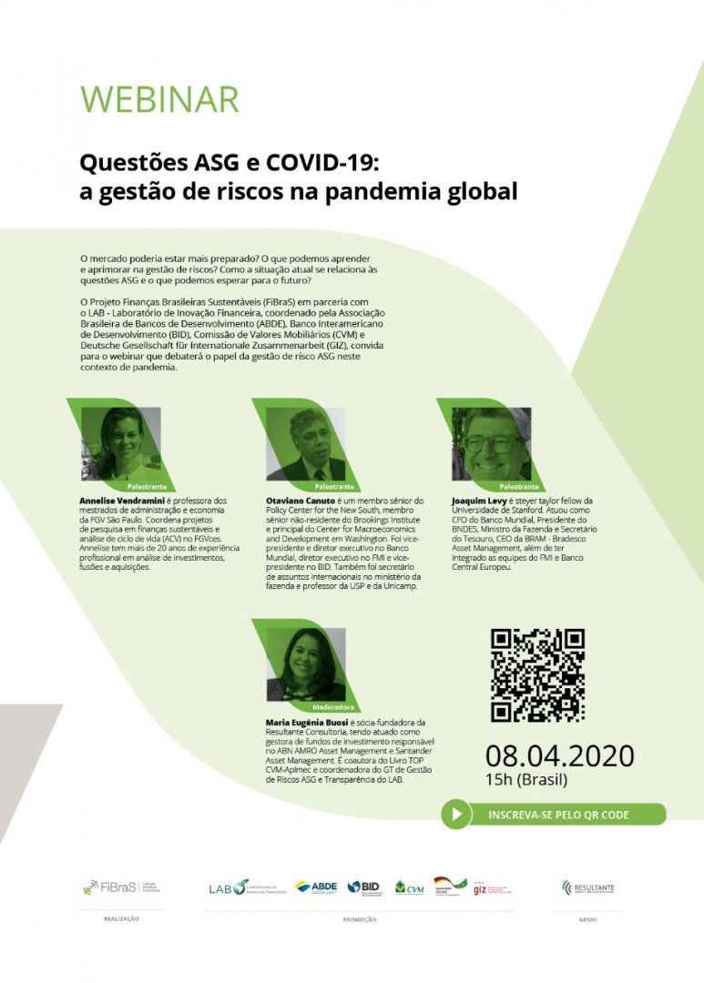 Resultante_sp's tweet photo. A Resultante apoia o Projeto FiBraS, junto ao Laboratório de Inovação Financeira, LAB, na realização de um webinar que discutirá os impactos e perspectivas da COVID-19 e sua relação com as questões ESG. 

O evento será no dia 08/04 às 15h 
Inscreva-se: https://t.co/fXM5QMFJQ8 https://t.co/TlwGCf1Ntn