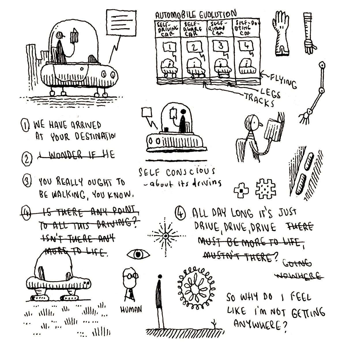 `The Future of the Automobile' (plus some relevant sketchbook images). From my new book: https://t.co/hp2RJ0wBdr