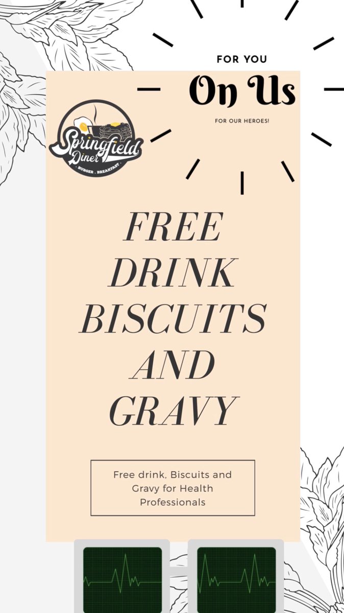 diner4u's tweet photo. Not all heroes wear capes! 

Free drink, Biscuits &amp; Gravy for our health Professionals! 

#covid19 #SpringfieldMO https://t.co/BpnoQwekg2
