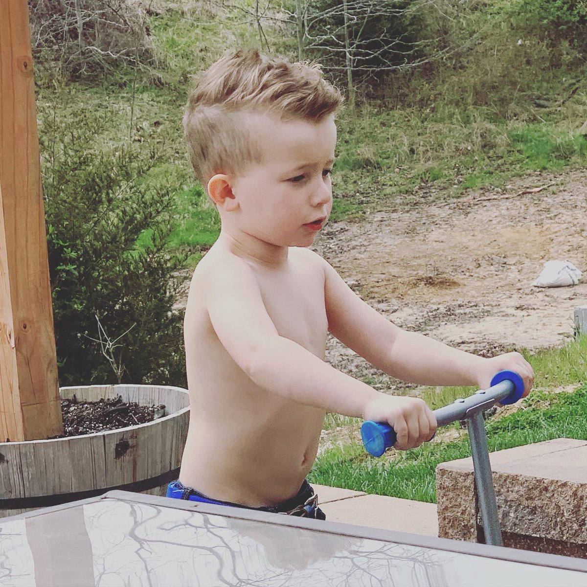 _AmberHuskey's tweet photo. When we cannot get haircuts for at least another month...we embrace the quarantine and mom gives you Mohawks per request 😂🤷🏻‍♀️🤪! #quarantineday?? #boymom #itgrowsbackright https://t.co/BBBipeqpBJ