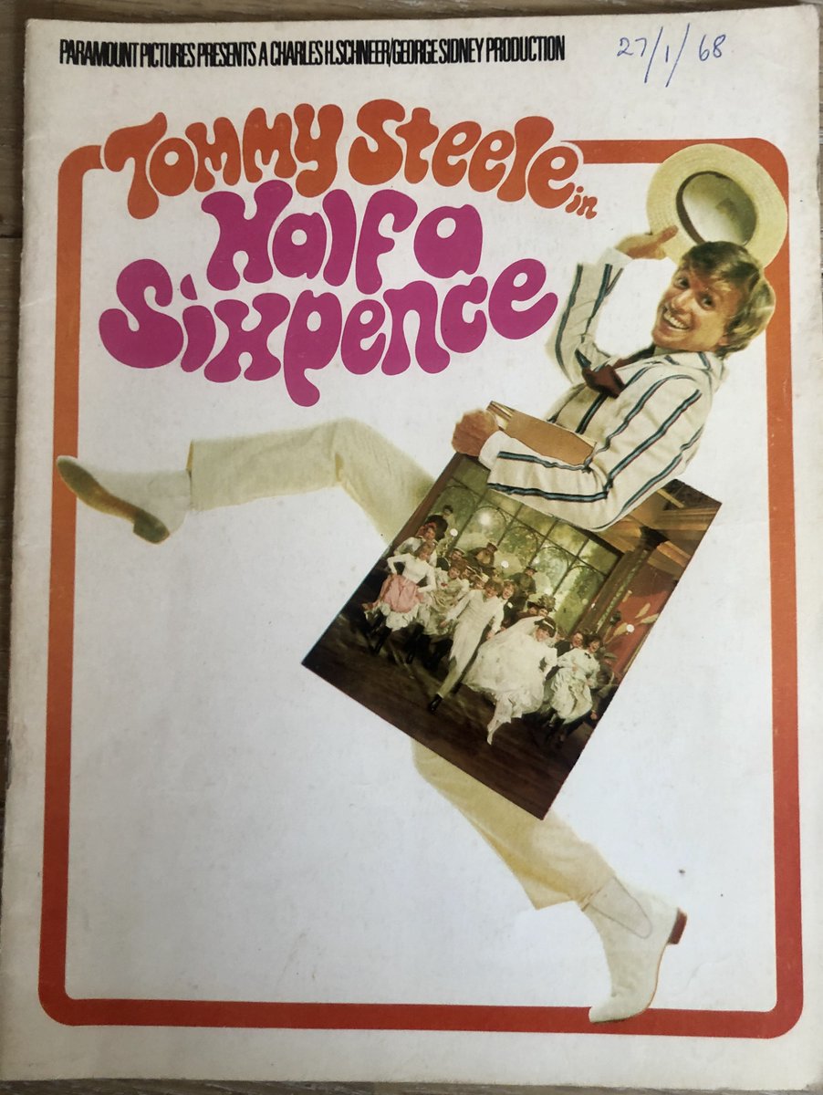 Did you realise tmw is the weekend?! (It's hard to tell the days of the week in  #lockdown, eh?)That means today is this week's final  #DudleysProgrammes pick & it's a flash-bang-wallop one from  #HalfASixpence starring  #TommySteele... the 1967 film, that is.