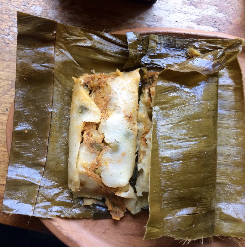 And we’ll eat real tamales, cooked in banana leaves.