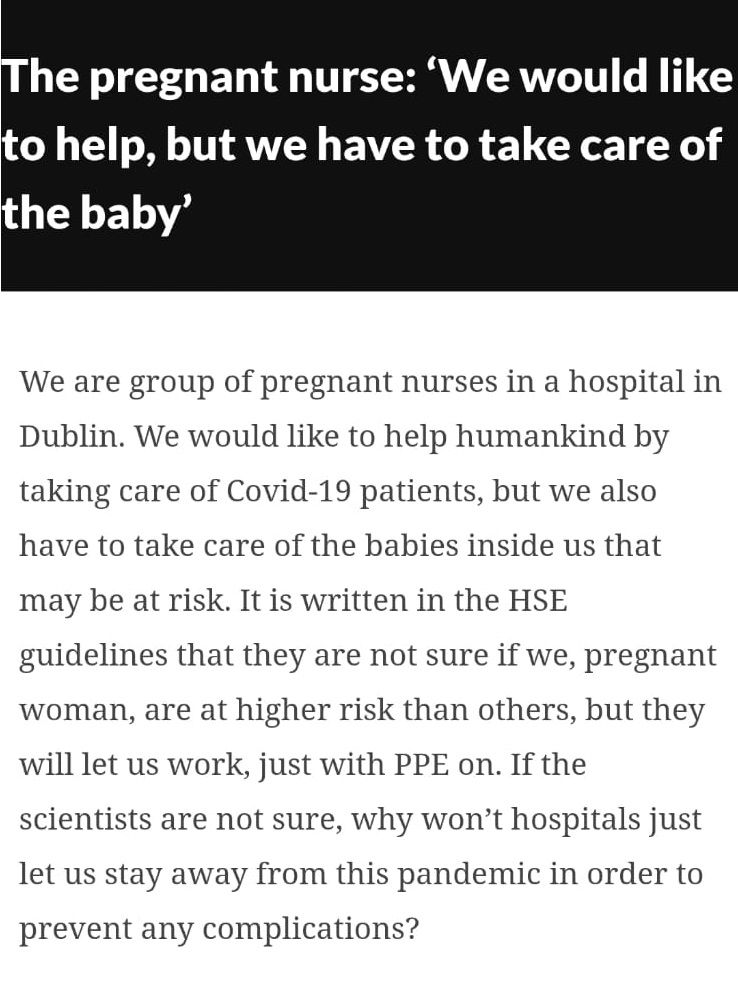 In one section, they spoke to pregnant nurses. Part of that section is below. The question they ask is reasonable: "If you are pregnant or if your wife is pregnant, will you still let them work in the frontline?" (2/5)