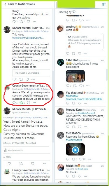 MutahiMuriithi's tweet photo. @LaikipiaCountyG In our interaction that day with the county govt of Laikipia, I was arrogantly asked to help with messaging.
So here is my message to all Kenyans; practice safety measures, bunker in, and be ready to fend for yourself. The shit show has not yet began. https://t.co/rLQuu0lNr4