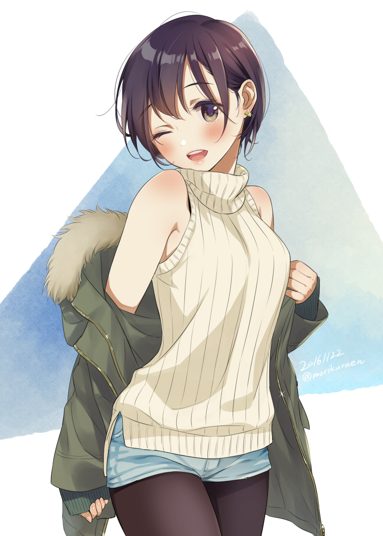 あゆかわしのぶ プロムナード Pa Twitter 冬限定の組み合わせ 黒タイツｘショートパンツの女の子のイラスト特集 もこもこ着ぶくれしやすい冬 だからこそ映える 黒タイツｘショートパンツの女の子 を描いたイラストを特集しました それではご覧ください T