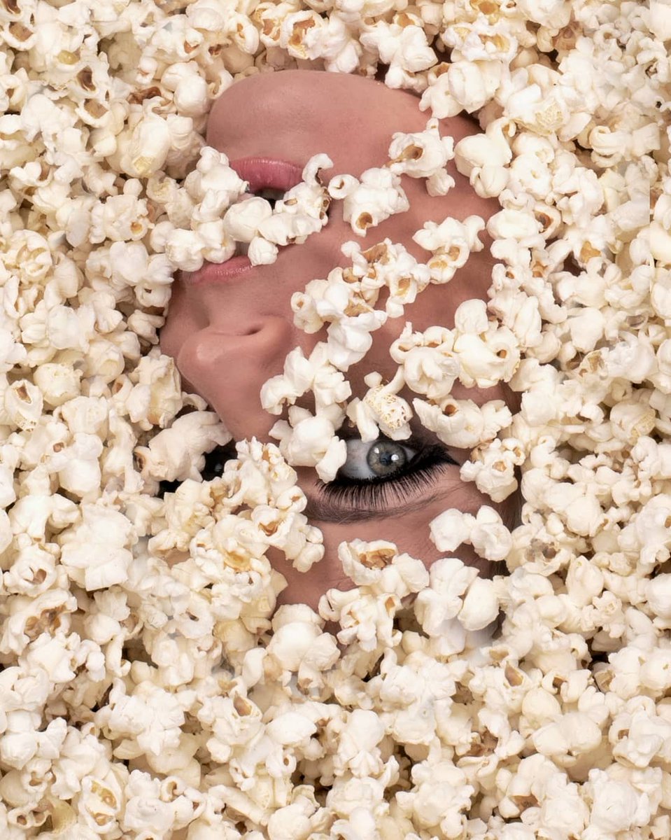 Popcorn Day 8. This shoot almost broke me. My eyelid got burnt by a kernel coated in boiling oil. Fun.  #LockdownSA #day8oflockdown #StayHomeSaveLives #foodselfiequeen #Food #portrait