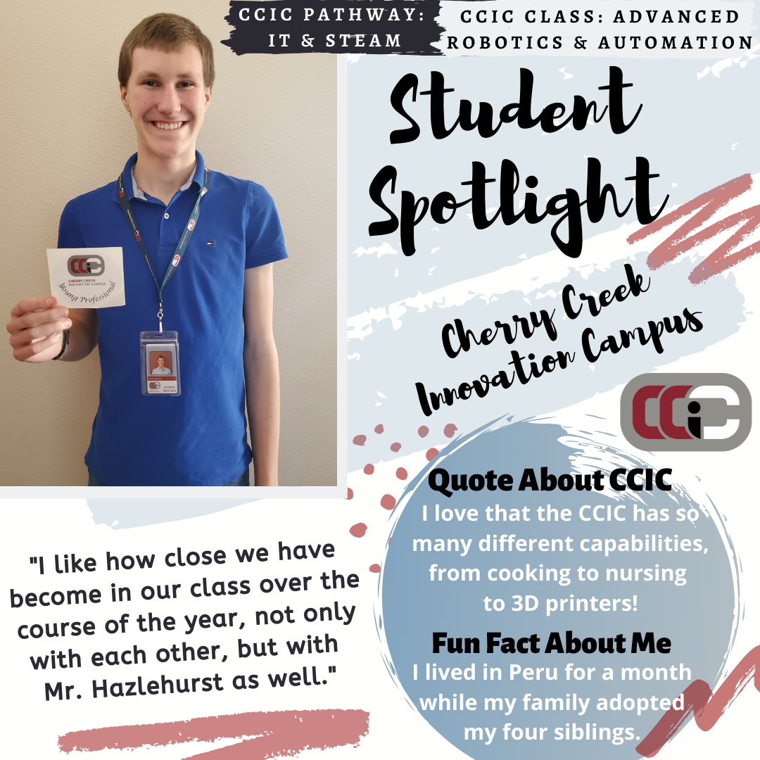 CCIC_CCSD's tweet photo. Joshua Moore * Sophomore * Cherry Creek Options Homeschool Program #StudentSpotlight #ccic #ccsdk12 https://t.co/YyUjRMsCaa
