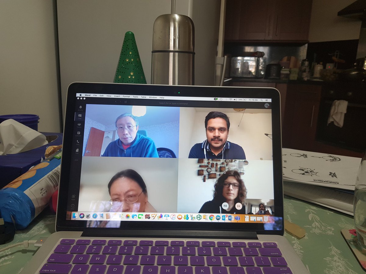 dbudhadev2's tweet photo. Maintaining social distancing but still updating our research on @MicrosoftTeams with our fantastic lab members @ZhouDejian @Akshathuchangi @LizKalverda @RahmanBasaran https://t.co/PHCkRKgWGE