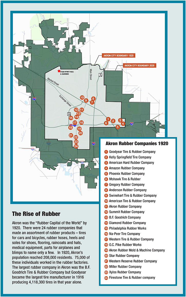 Today's #history post is a map illustrating the Akron boundary in 1921, and it also shows the location of a majority of the rubber companies at the time. It's part of our WINDS OF CHANGE exhibit. #VisitFromHome #MuseumFromHome #akronhistory