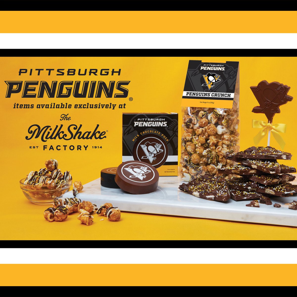 MShakeFactory's tweet photo. Stock up on your favorite #Easter truffle eggs, classic bunnies, &amp; @penguins chocolates! Place an order of $50 or more &amp; receive a FREE bag of Penguins Crunch &amp; FREE ground shipping from now until April 5. Visit https://t.co/gPsSUYC7cb and enter promo code PENSFREESHIP #Chocolate https://t.co/OcMyYyxnVh
