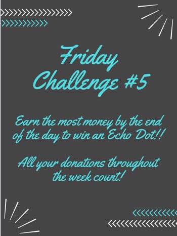 SIUEutd's tweet photo. Tonight we will see who raised the most money throughout this week and the winner will receive an ECHO DOT!!! Thank you for everyone’s participation in our challenges! https://t.co/CONKw2FAD8