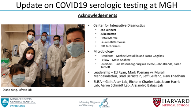 Huge shout-out to John Iafrate who has been leading the task force, Joe, Hetal, Lauren & the CID-team for providing the infrastructure, effort, & know-how to launch an assay in 2 weeks, & the many people below who worked round the clock (literally) to make this happen  #MGHStrong