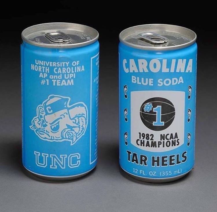 Check out these retro  @UNC_Basketball Commemorative 1982  @NCAA Champions soda cans from our collection! Who still has one of these? 