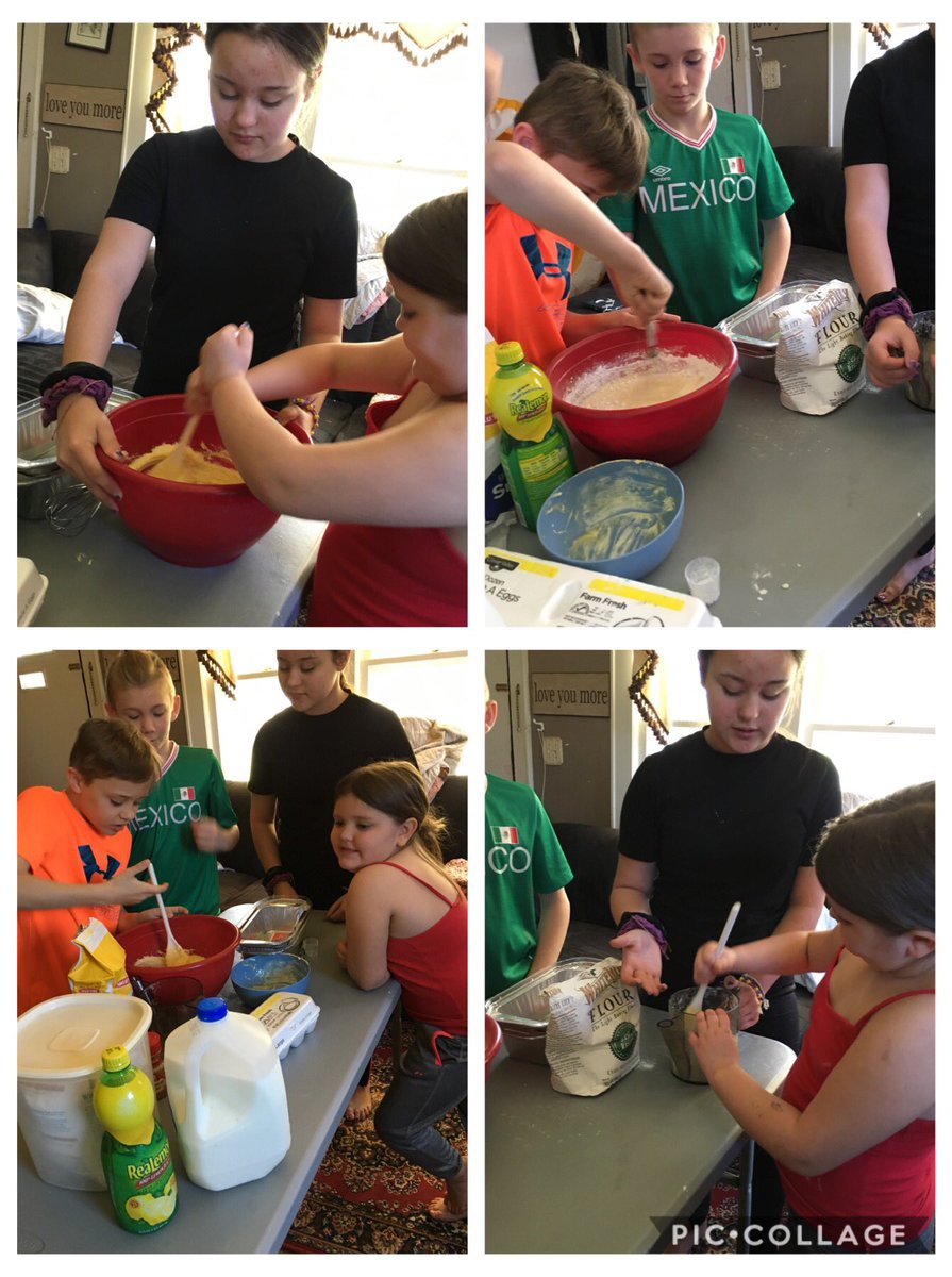 WhitAlmany's tweet photo. On this weeks episode of life skills Friday at homeschool Almany we followed a recipe and baked cinnamon bread from scratch! Measuring, mixing, reading, cleaning, following instruction, and finally tasting our hard work! https://t.co/NDk4f11IpZ