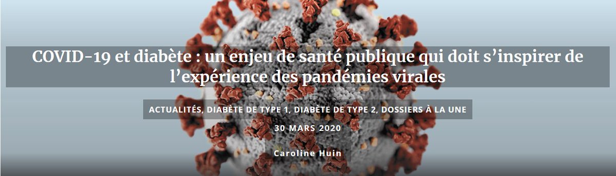 #InfoCovidDiabeto - 🚨Retrouvez l'article de Caroline Huin <a href="/Univ_Lorraine/">Lorraine</a> en accès libre sur le site de Diabète &amp; Obésité : "#COVID19 et #diabète : un enjeu de #santé publique qui doit s’inspirer de l’expérience des #pandémies virales" : diabeteetobesite.fr/covid-19-et-di… 🦠😷