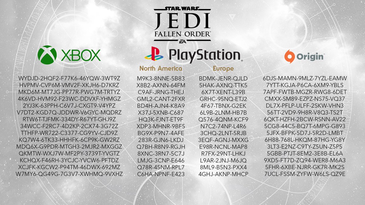 Stay home. Master the Force. We're giving away codes for #JediFallenOrder to help you all #stayandplay:
