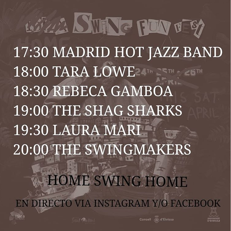 IbizaSwingFun's tweet photo. 🎉🎉🎉🎉 Ladies and gentleman‼️

Us recordem que aquesta tarda tenim una cita amb el #swing i el #LindyHop a través dels canals d'Instagram i Facebook d'aquests artistes!

#Quedatacasa però que el ritme no pari❗🐒
#Homeswinghome #ibizaswingfunfest #homeswingfunfest
#confinament https://t.co/EN8todBOYO