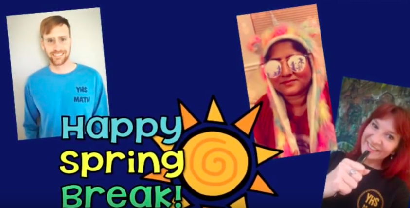 MathYorktown's tweet photo. Patriots, Happy spring break! Please enjoy spring break send off video from your math teachers  https://t.co/6IYEisZphT https://t.co/Sci8U2t7Wj