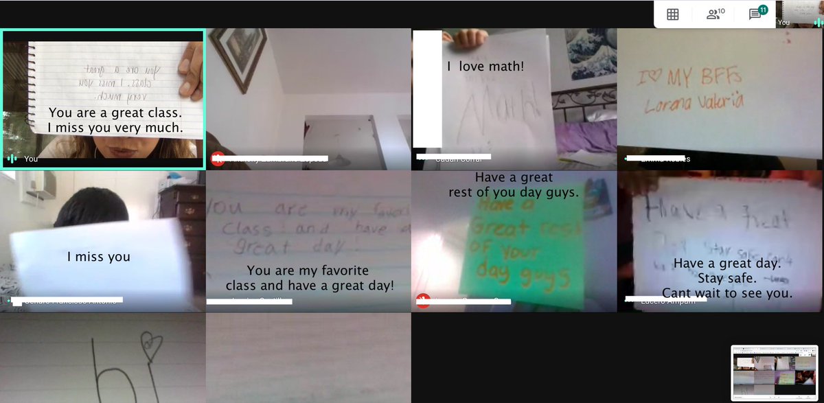 Our Google Meets have been filled with scavenger hunts &amp; uplifting notes. 💙 Ever Grateful to serve these superstars. 🌟