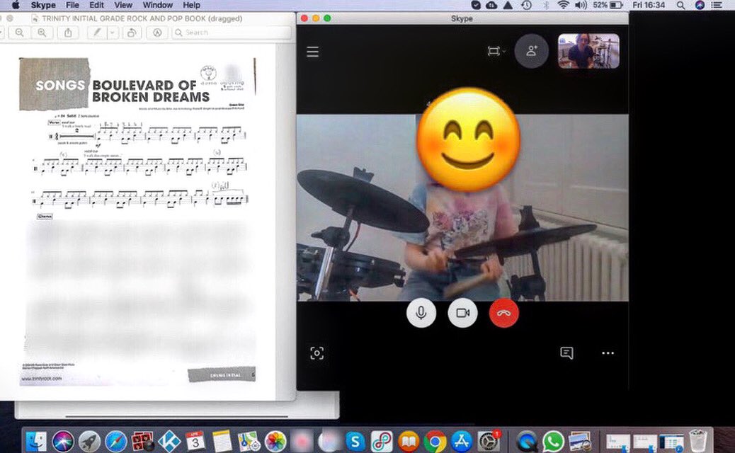 greeniedrums's tweet photo. Packed day of online lessons all wrapped up 🥁👌🏻
#onlinelesson #onlinedrumlesson #drums #isolationactivity https://t.co/TFghVWyMxR