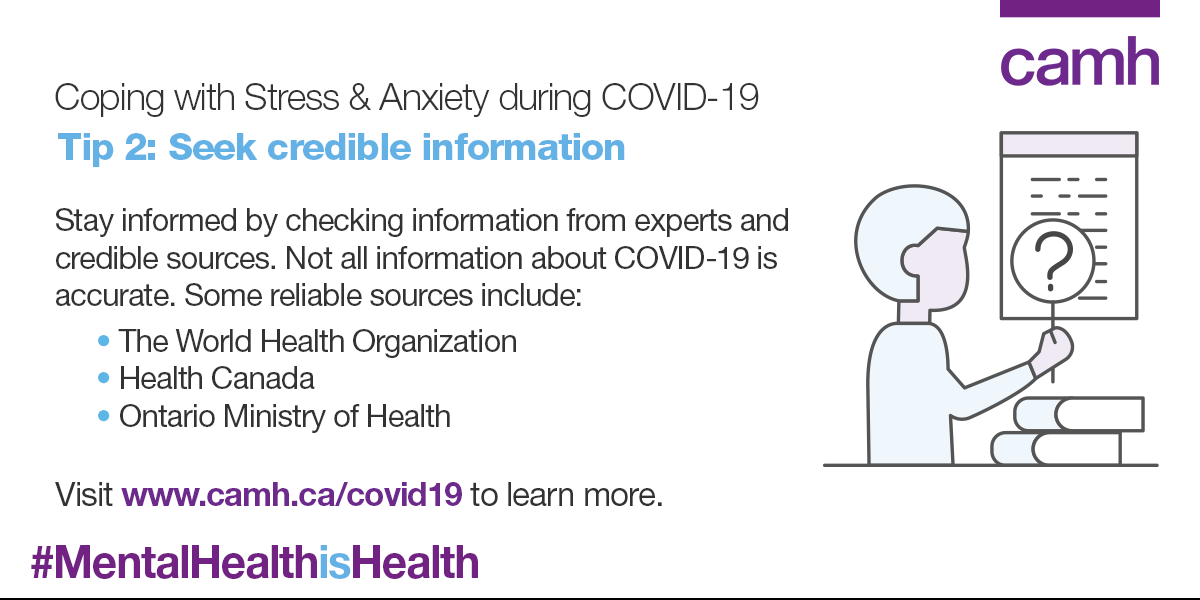 CAMHnews's tweet photo. As the #COVID19 pandemic continues to evolve, it's important to have the right facts in order to counter any misinformation. Here are a few sources to trust. Stay safe, stay informed and stay resilient!

Check out https://t.co/3WngCcydt6 for more tips to manage your #mentalhealth https://t.co/yCFfP2DyKI
