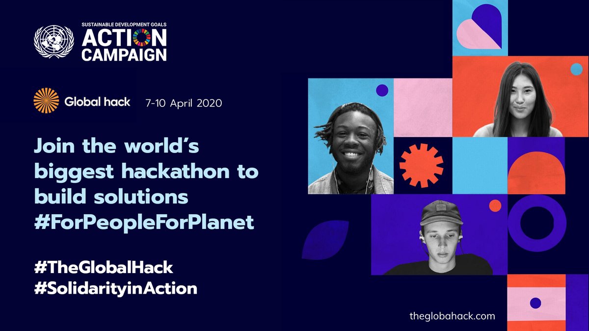 SDGaction's tweet image. #COVID19 is the greatest challenge we've faced since the 
@UN was born.We're joining @TheGlobalHack, calling for 1MILLION problem solvers to the🌍's biggest hackathon to tackle this crisis together #ForPeopleForPlanet.

▶️theglobalhack.com
#SolidarityinAction #theglobalhack