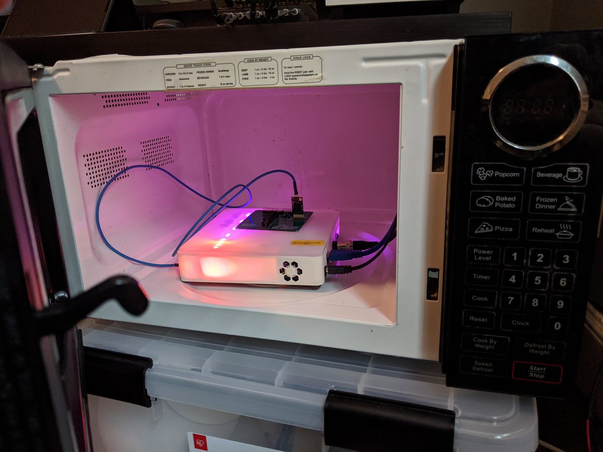 When you're #StayAtHome but you need a Faraday cage for your research more than you need warm food. #phdlife #mustgraduate #electrophysiology #microwavesmakegreatelectrostaticshielding