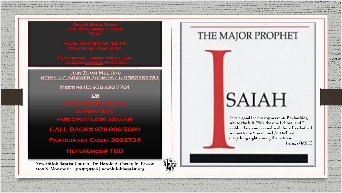 2221Strick's tweet photo. Join me tomorrow at 10 am for bible study: https://t.co/gpADFZMA4M