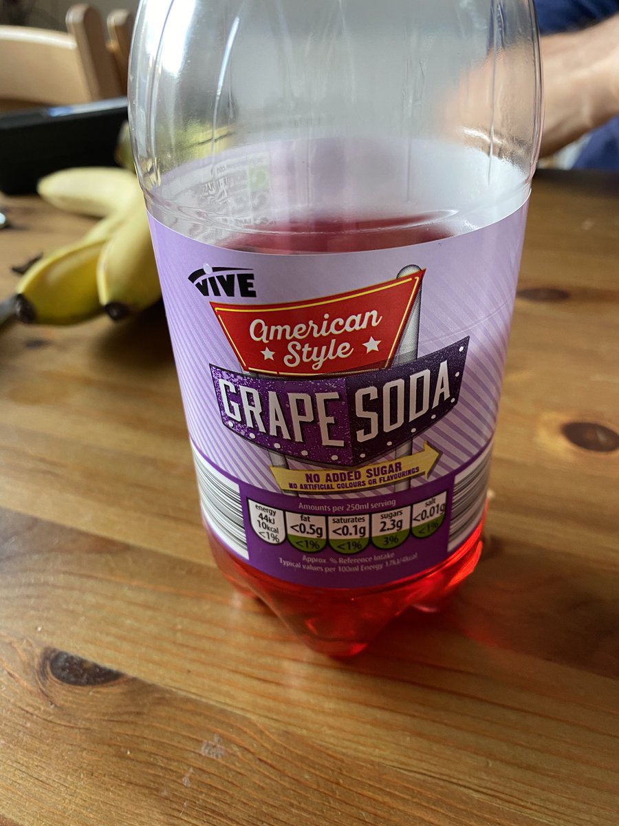 Heather Bamforth on Twitter: "Running low on disinfectant? Have no fear -  Aldi's American style Grape Soda smells like bleach so I'm pretty sure it  will help clean those stubborn stains 😉🥴😆