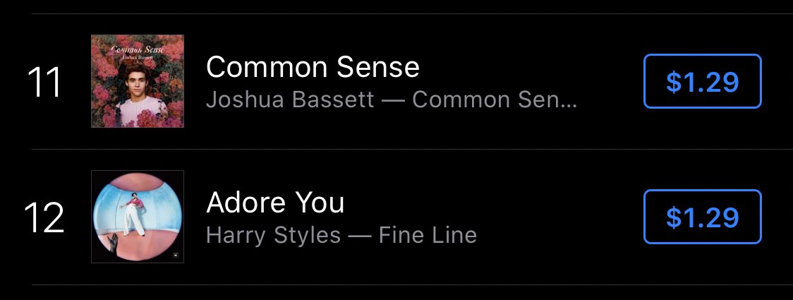 BoshuaJassett's tweet photo. This is insane. @joshuatbassett is above one of his idols on the charts. #StreamCommonSense https://t.co/FrZFjbepzJ