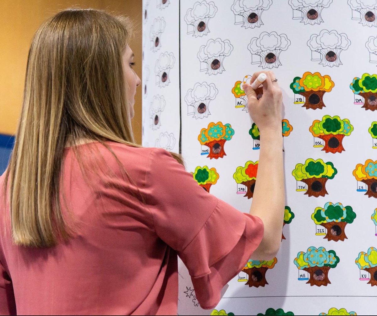 If you‘ve visited the Frist Center in person, you have likely seen our data trees up on the center column! These trees are a visual display of neurodiversity, with different sections of the tree corresponding to different responses relating to common autistic behaviors. #autism