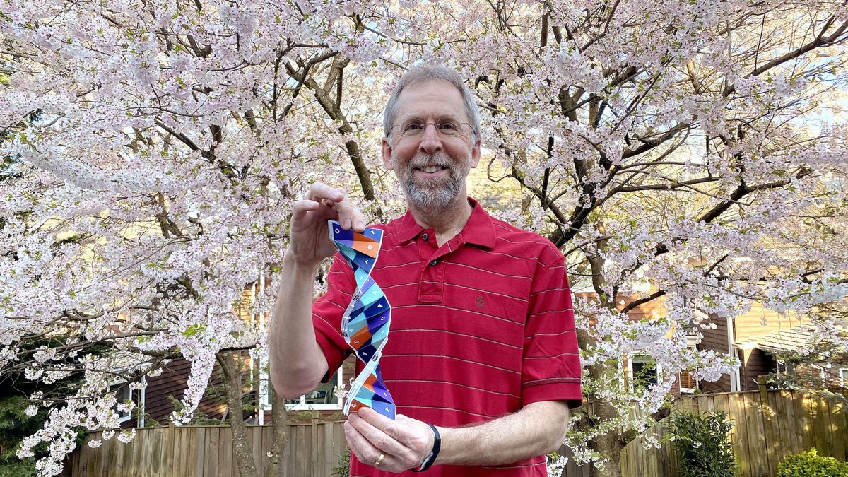 NHGRI_Director's tweet photo. Are you (or your child or someone who acts like a child) looking for some DNA fun while hunkered down at home? I suggest the #DNAOrigamiChallenge! Everything you need, including an instructional video, is at https://t.co/KZrqDlBBNs. Share a photo of your final product! https://t.co/Pjnq7BYolC