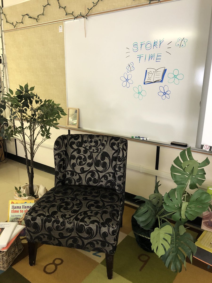 AnneFitz_ECSD's tweet photo. Story time setup for daily video story time in 100Voices. We miss our little friends but we are finding ways to connect with them 💙🙏⁦@EdmCathSchools⁩ #ecsdfaithinspires https://t.co/dsEY7QM6LH