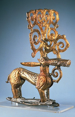 ...and the 4th century BC gilded wooden stags found in the Scythian tombs at Filippovka, in south-eastern Russia... (Source:  https://www.metmuseum.org/exhibitions/listings/2000/golden-deer/photo-gallery) 8/11