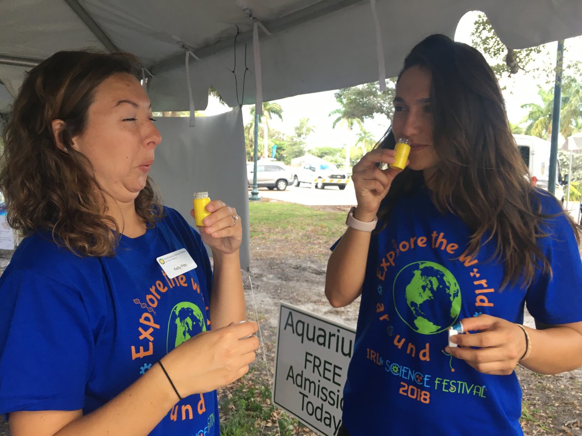 ...and sometimes, her day involves smelling strange things for science festivals.