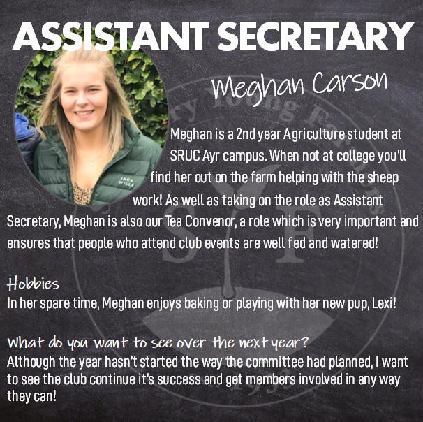 StewartryYF's tweet image. 🌟 ASSISTANT SECRETARY 🌟 Meghan has been on the committee for a couple of years and has now taken on the role as Assistant Secretary and is also taking on the responsibility of tea convenor ☕️🍰

Good luck Meghan!

#teamstewy #youngfarmers #dumfriesandgalloway