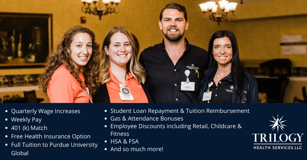 Trilogy is 'Where Family Comes to Live". As an employee you are a member of our family and our benefits are designed to help you reach your full potential both inside and outside of the workplace. #C4U Learn more about our available benefits! trilogyjobs.com/the-trilogy-ad…
