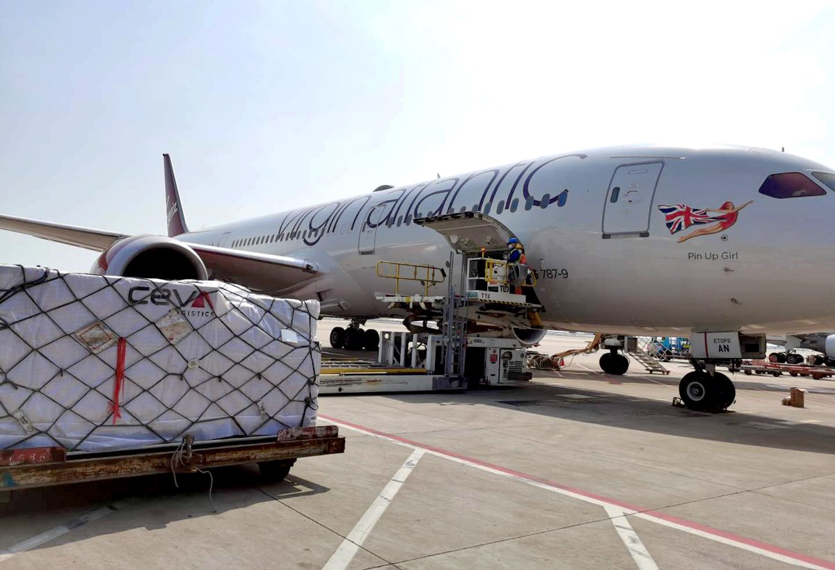 cevalogistics's tweet photo. CEVA Logistics supports the delivery of medical supplies (PPE, goggles, virus testing tubes &amp; ventilator parts) bound for @NHSuk on a specialist flight @VirginAtlantic B787-9 from Shanghai to London https://t.co/lJEvFbMfEY

#Covid19 #coronavirus #CEVALogistics #virginatlantic https://t.co/UjD6WXgPCs