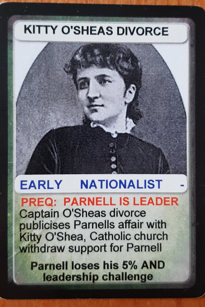 Late 1885 - Katherine O'Sheas divorce and affair with Parnell causes a sensation. Catholic Church withdraw support for Parnell. Anti Parnellites force a leadership challenge, Parnell wins and remains leader though with diminished power....