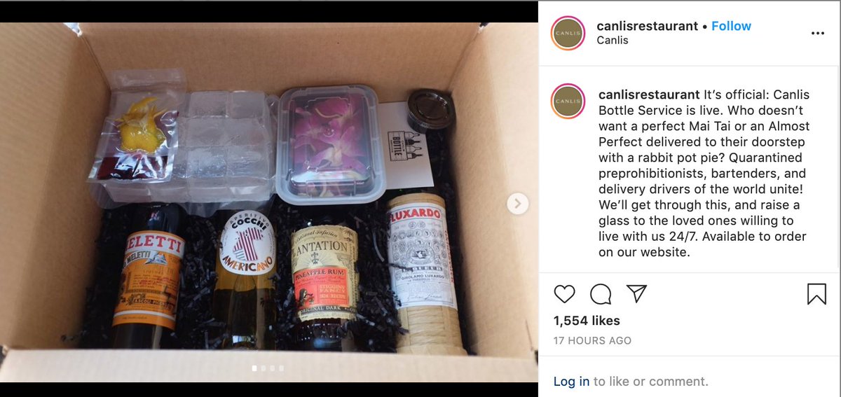 After a Washington State rule change last week, Seattle restaurants have rolled out full-bottle cocktail kits for curbside pickup and home delivery. Here is the always-ahead-of-the-pack Canlis' impressively complete mai tai kit.